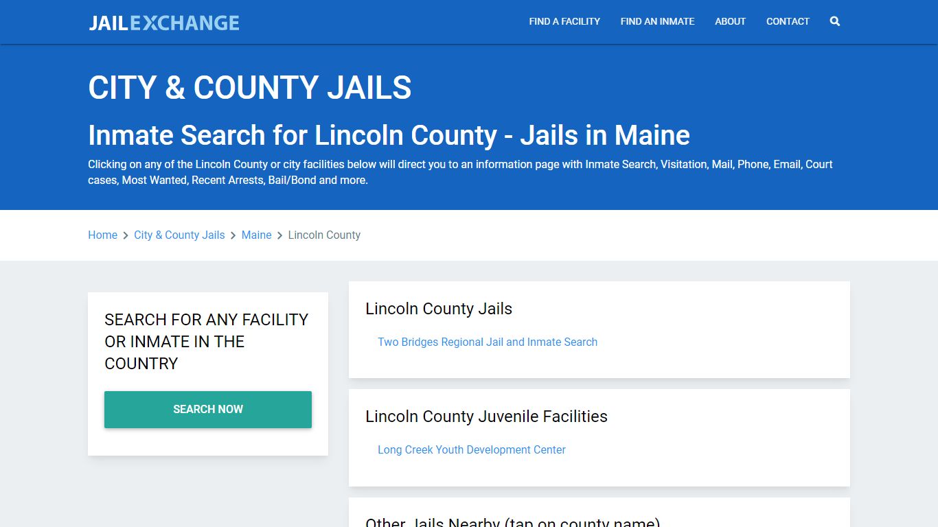 Inmate Search for Lincoln County | Jails in Maine - Jail Exchange