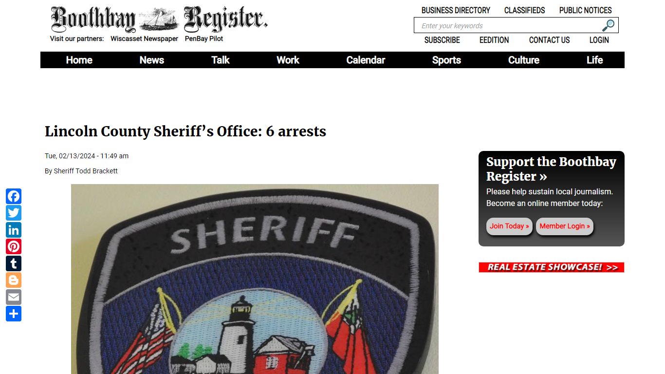 Lincoln County Sheriff’s Office: 6 arrests - Boothbay Register